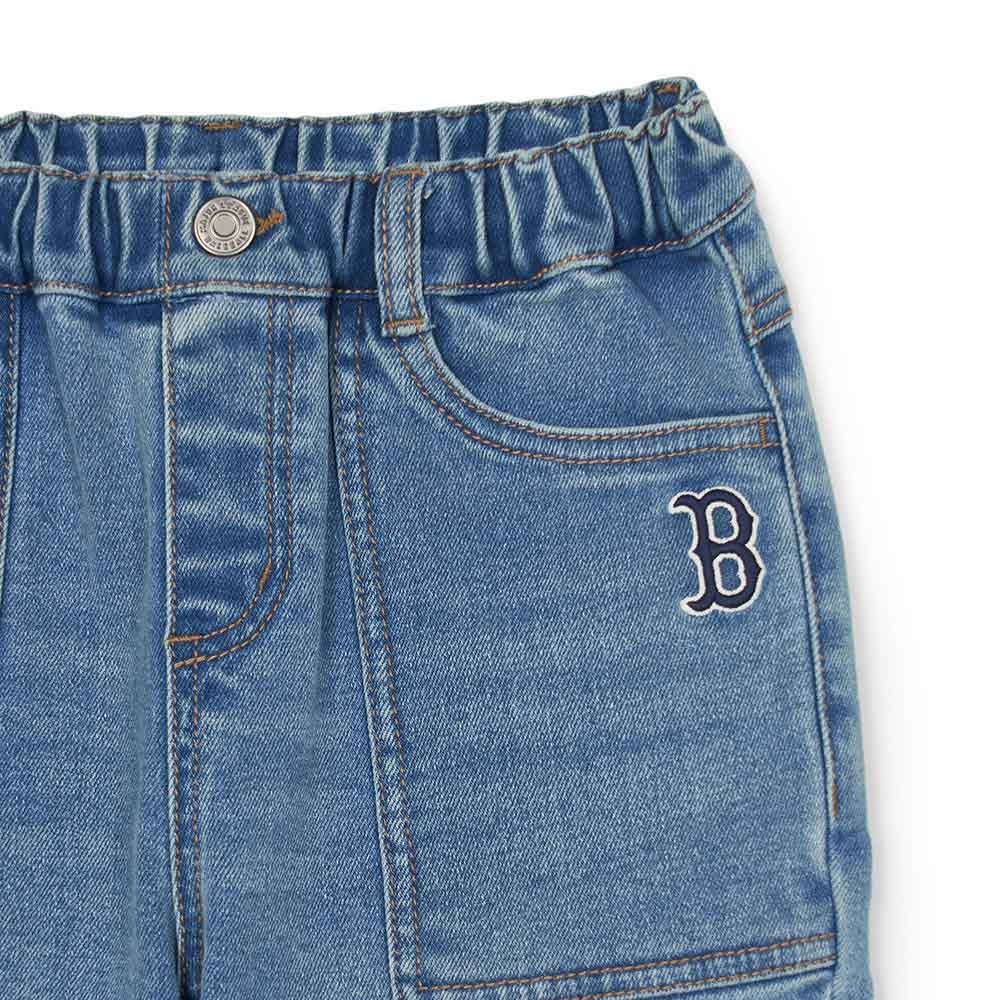 MLB KIDS 丹寧牛仔褲 休閒長褲 童裝 Varsity系列 波士頓紅襪隊 (7ADPV0144-43BLS)