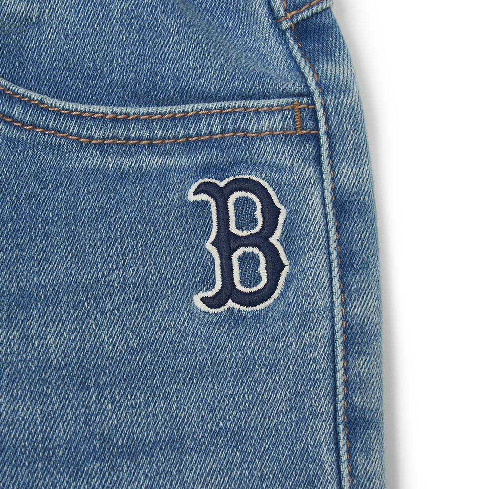 MLB KIDS 丹寧牛仔褲 休閒長褲 童裝 Varsity系列 波士頓紅襪隊 (7ADPV0144-43BLS)