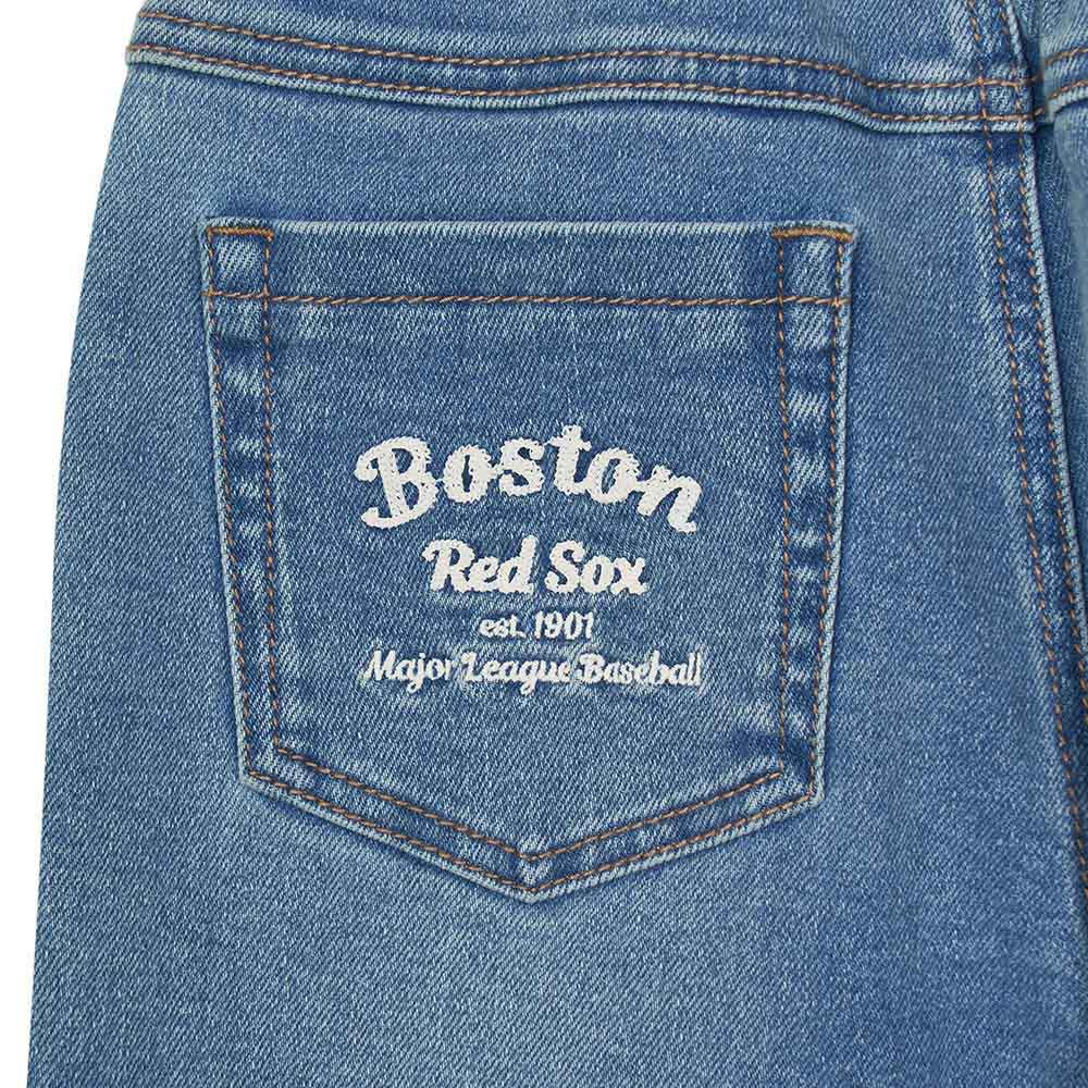 MLB KIDS 丹寧牛仔褲 休閒長褲 童裝 Varsity系列 波士頓紅襪隊 (7ADPV0144-43BLS)