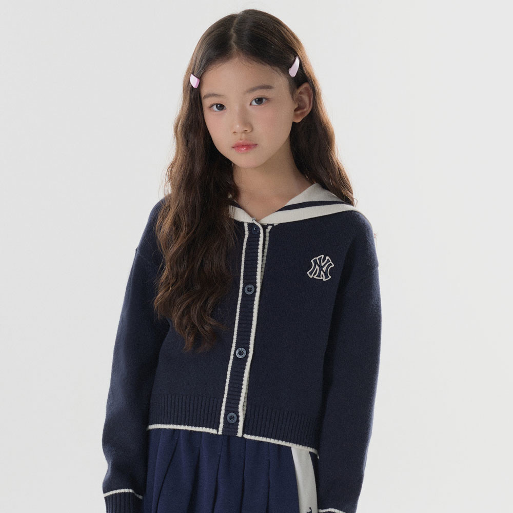 MLB KIDS 女版針織衫 童裝 Varsity系列 紐約洋基隊 (7FKCV0244-50NYS)｜舒