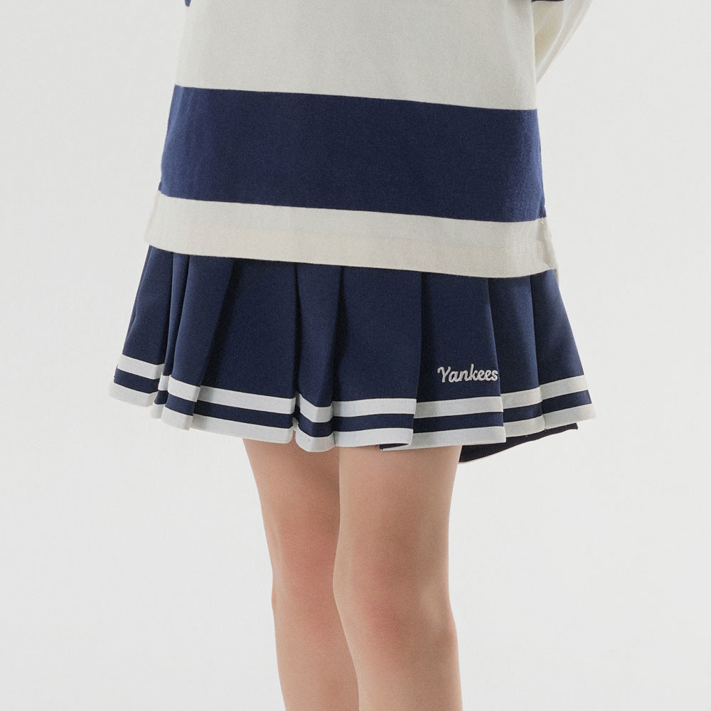 MLB KIDS 短裙 百褶裙 童裝 Varsity系列 紐約洋基隊 (7FSKV0244-50NYS)