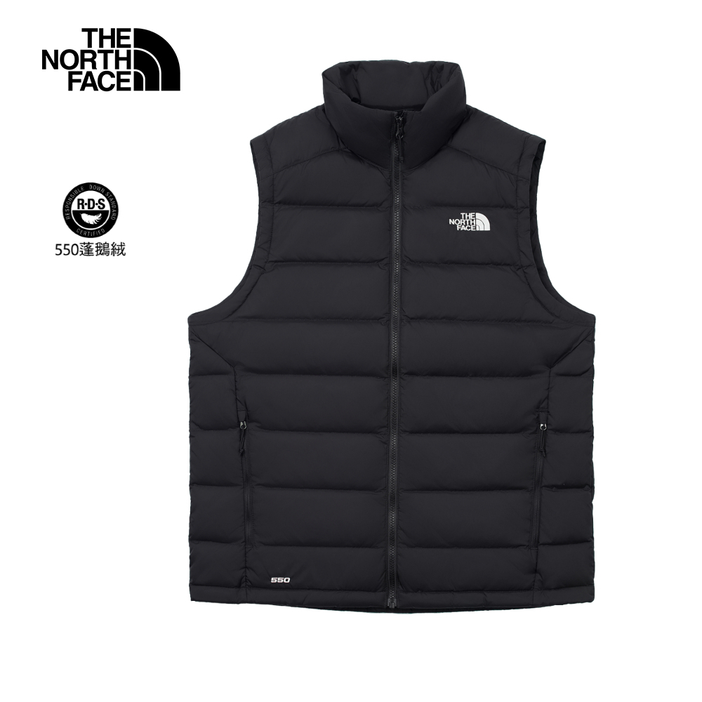 The North Face北面男款黑色舒適保暖立領羽絨背心｜88R64H0