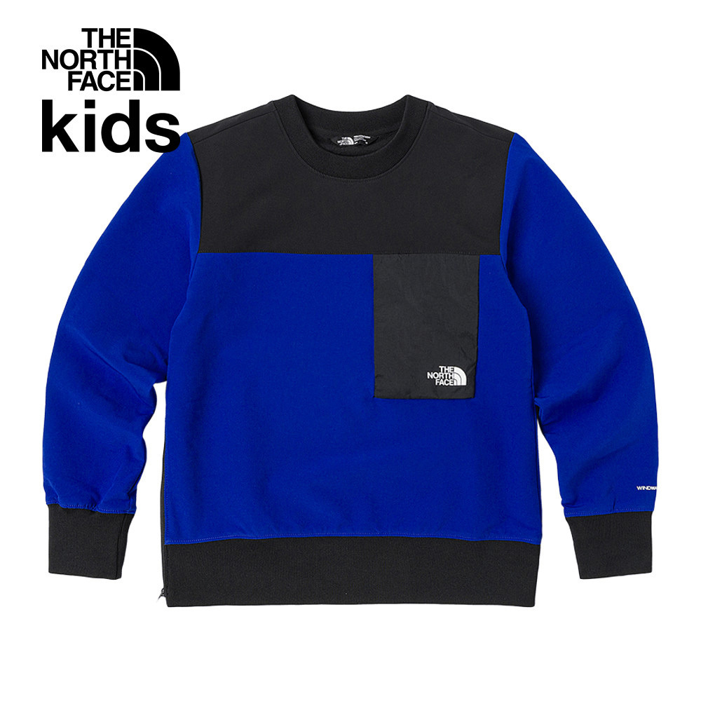 The North Face北面兒童藍色DWR防潑水長袖上衣｜89XGEF1