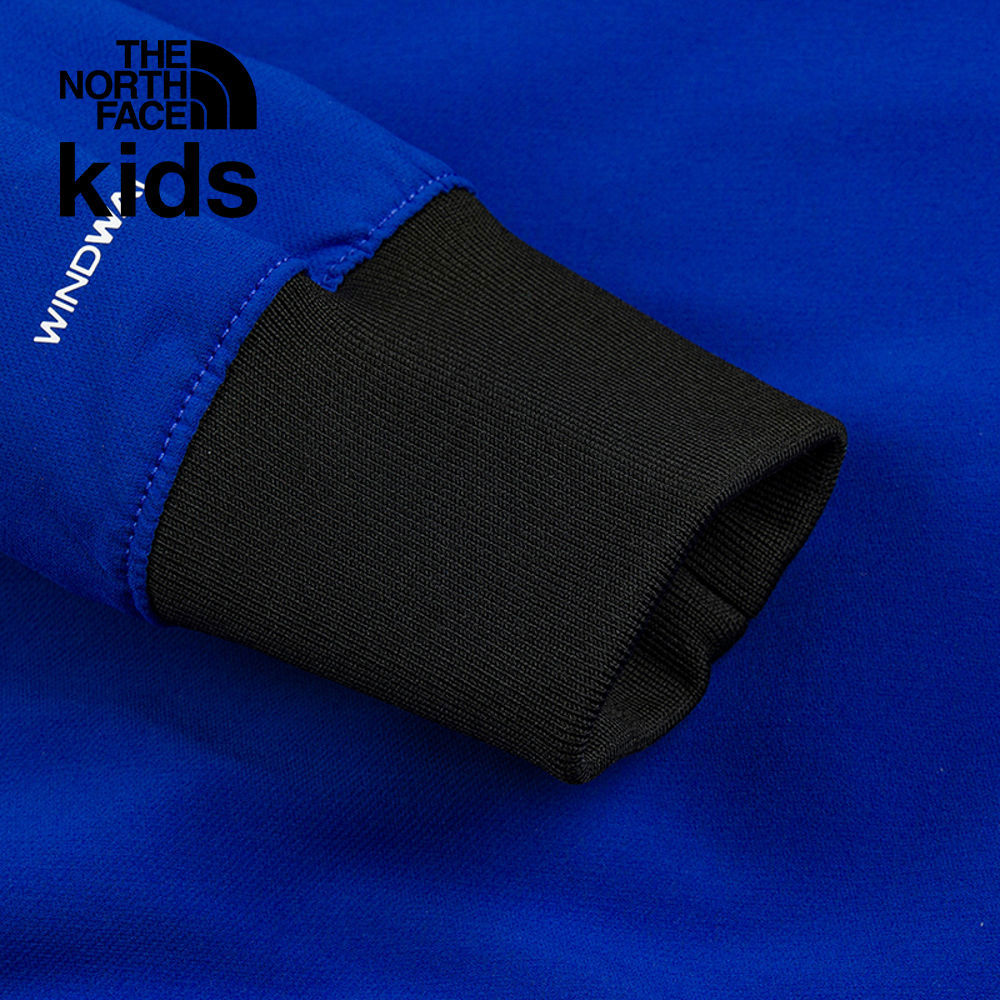 The North Face北面兒童藍色DWR防潑水長袖上衣｜89XGEF1