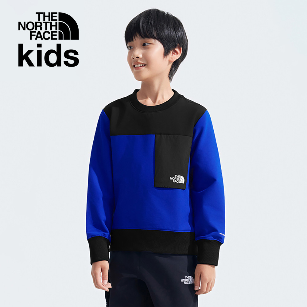 The North Face北面兒童藍色DWR防潑水長袖上衣｜89XGEF1