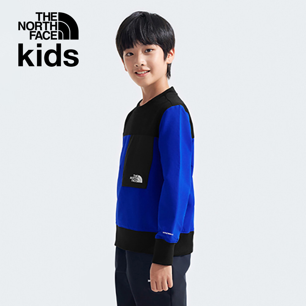 The North Face北面兒童藍色DWR防潑水長袖上衣｜89XGEF1