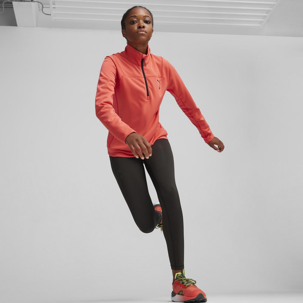 PUMA 慢跑系列Raincell半開襟薄長T恤 女性