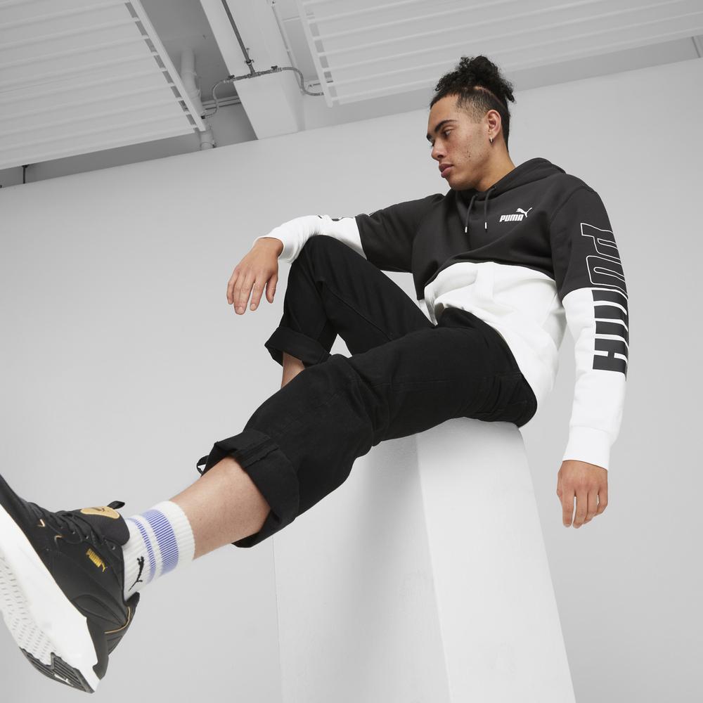 PUMA 基本系列Power撞色長厚連帽T恤 男性