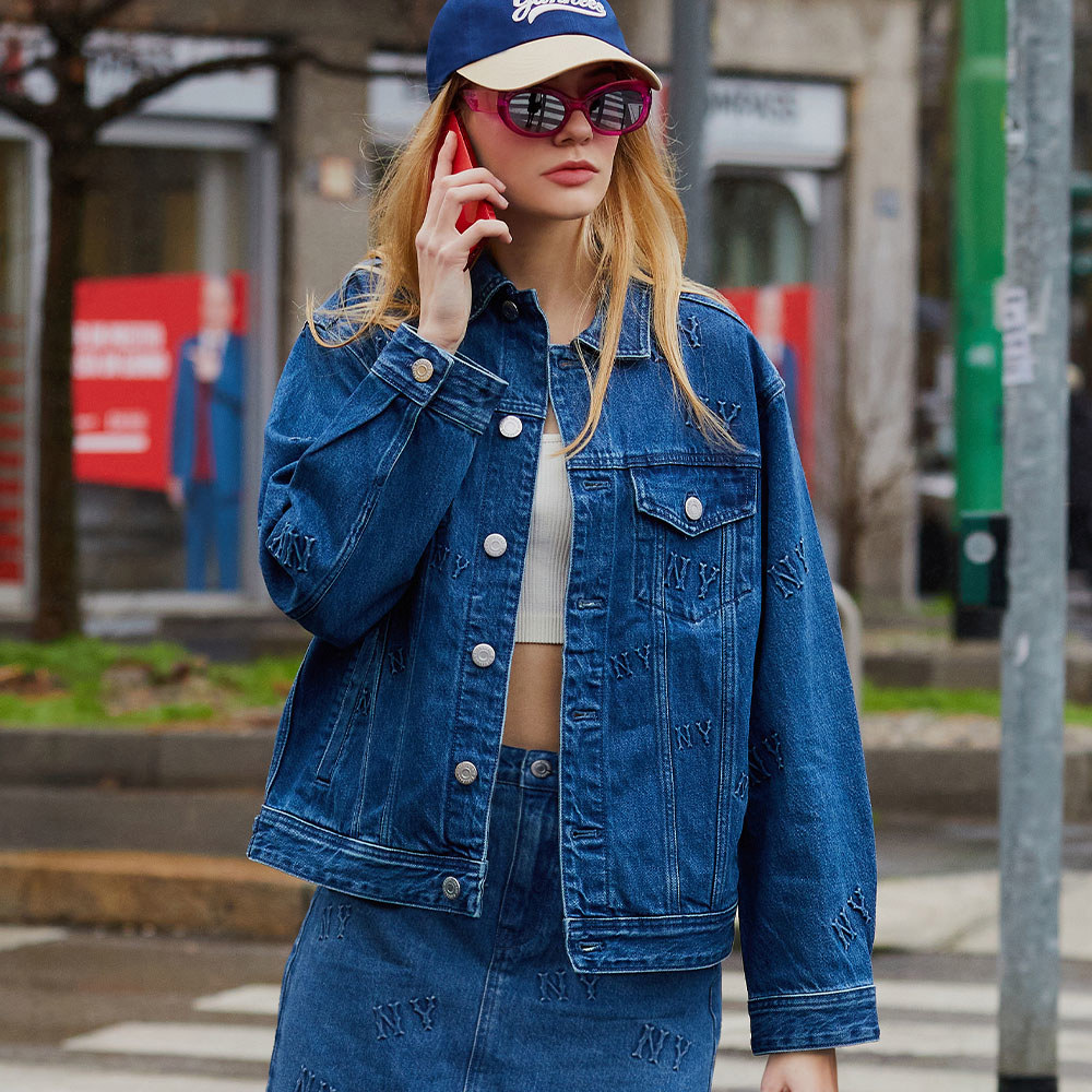 MLB Korea MLB 牛仔丹寧夾克 Monogram系列 紐約洋基隊 (3ADKM0444-50INS)－