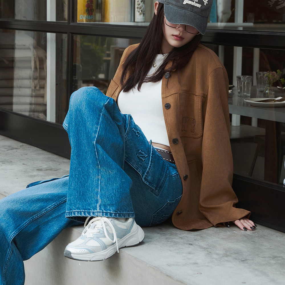 MLB 女版丹寧牛仔褲 Monogram系列 紐約洋基隊 (3FDPM0444-50INS)