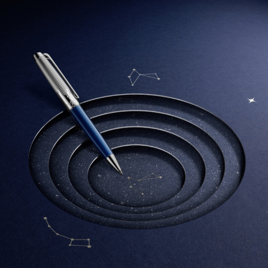 卡達CARAN D'ACHE 利曼 Cosmic Blue宇宙星河 原子筆禮盒(2024聖誕特別版)