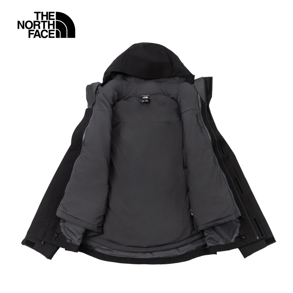 The North Face北面男款黑色DryVent防水透氣保暖連帽鋪棉內裡三合一外套｜82VO4GZ