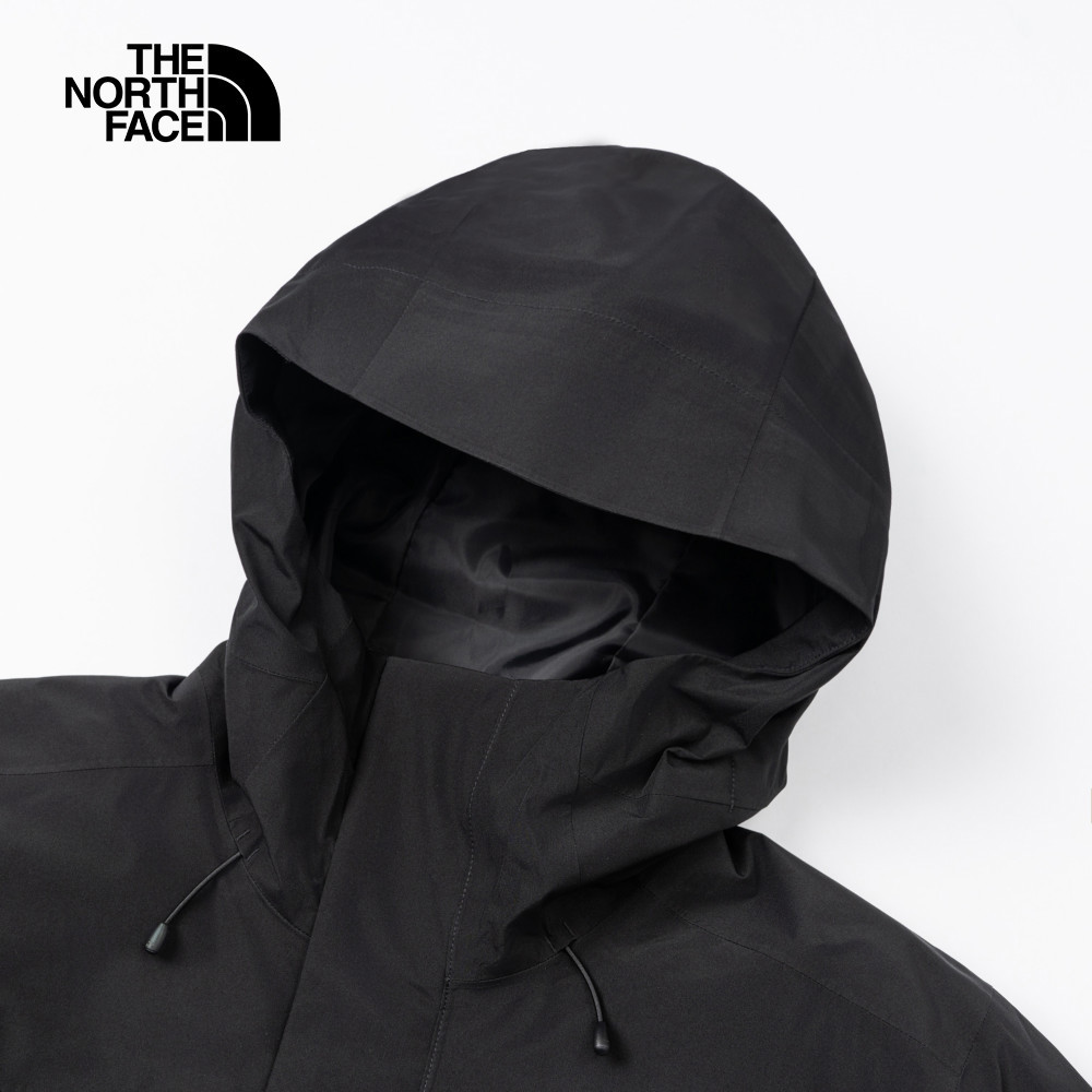 The North Face北面男款黑色DryVent防水透氣保暖連帽鋪棉內裡三合一外套｜82VO4GZ