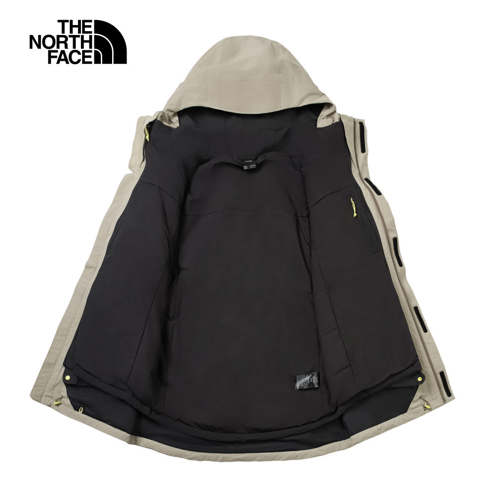 【10/27 12點限時搶購】The North Face北面男款灰色DryVent防水透氣保暖連帽鋪棉內裡三合一外套｜82VO5IF
