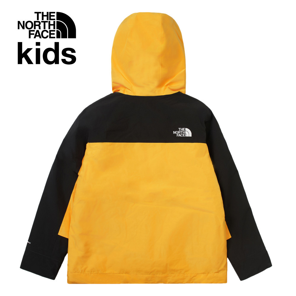 The North Face北面兒童黃黑拼接DryVent防水透氣連帽鋪棉內裡三合一外套｜89XQZU3