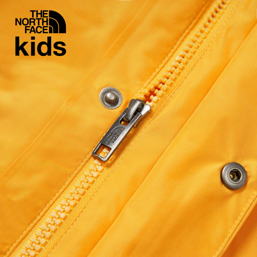 The North Face北面兒童黃黑拼接DryVent防水透氣連帽鋪棉內裡三合一外套｜89XQZU3