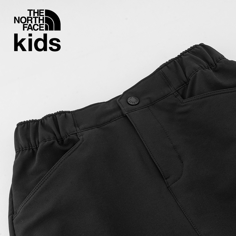 The North Face北面兒童黑色DWR防潑水彈力褲腰戶外徒步長褲｜89XJJK3