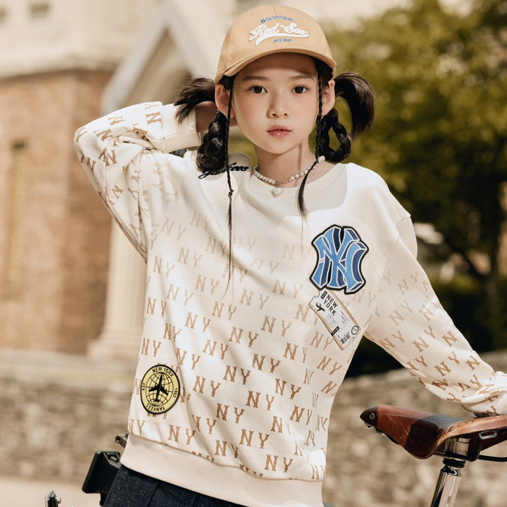 MLB KIDS 大學T 童裝 Monogram系列 紐約洋基隊 (7AMTMT444-50CRD)