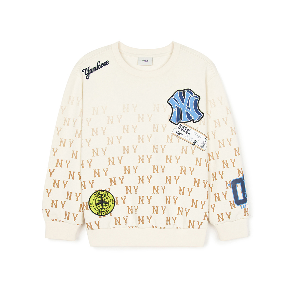 MLB KIDS 大學T 童裝 Monogram系列 紐約洋基隊 (7AMTMT444-50CRD)