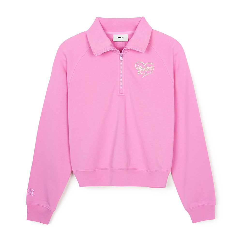 MLB Korea MLB 女版半拉鍊長袖大學T Heart系列 紐約洋基隊 (3FMTH1044-50PP