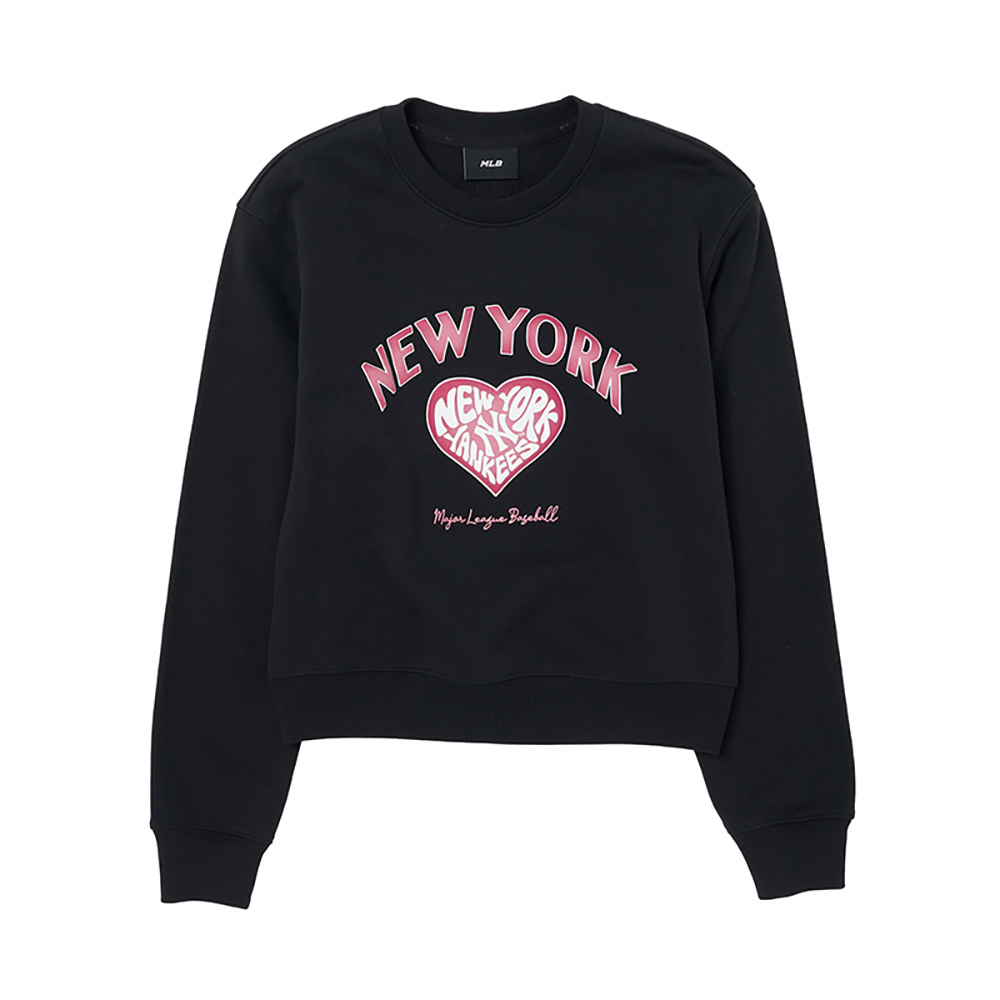 MLB 女版長袖大學T Heart系列 紐約洋基隊 (3FMTH1144-50BKS)