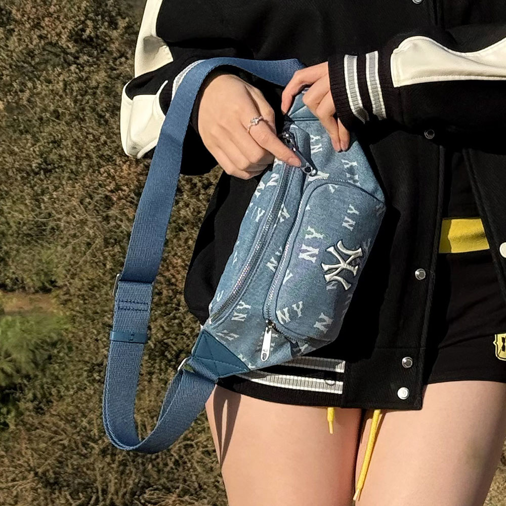 MLB 牛仔丹寧腰包 Monogram系列 紐約洋基隊 (3AHSM034N-50INS)｜牛仔丹寧