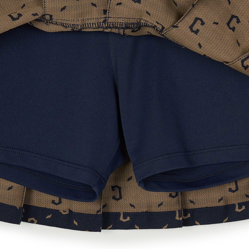 MLB KIDS 短裙 百褶裙 童裝 Monogram系列 克里夫蘭守護者隊 (7FSKMD144-45NYD)