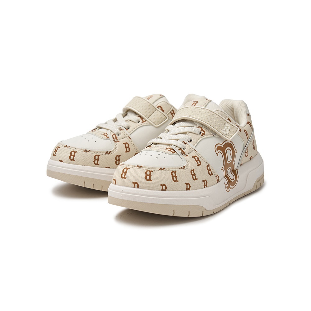 MLB KIDS 牛仔丹寧Monogram老爹鞋 學長鞋 童鞋 Chunky Liner 波士頓紅襪隊 (7ASXLM44N-43CRD)