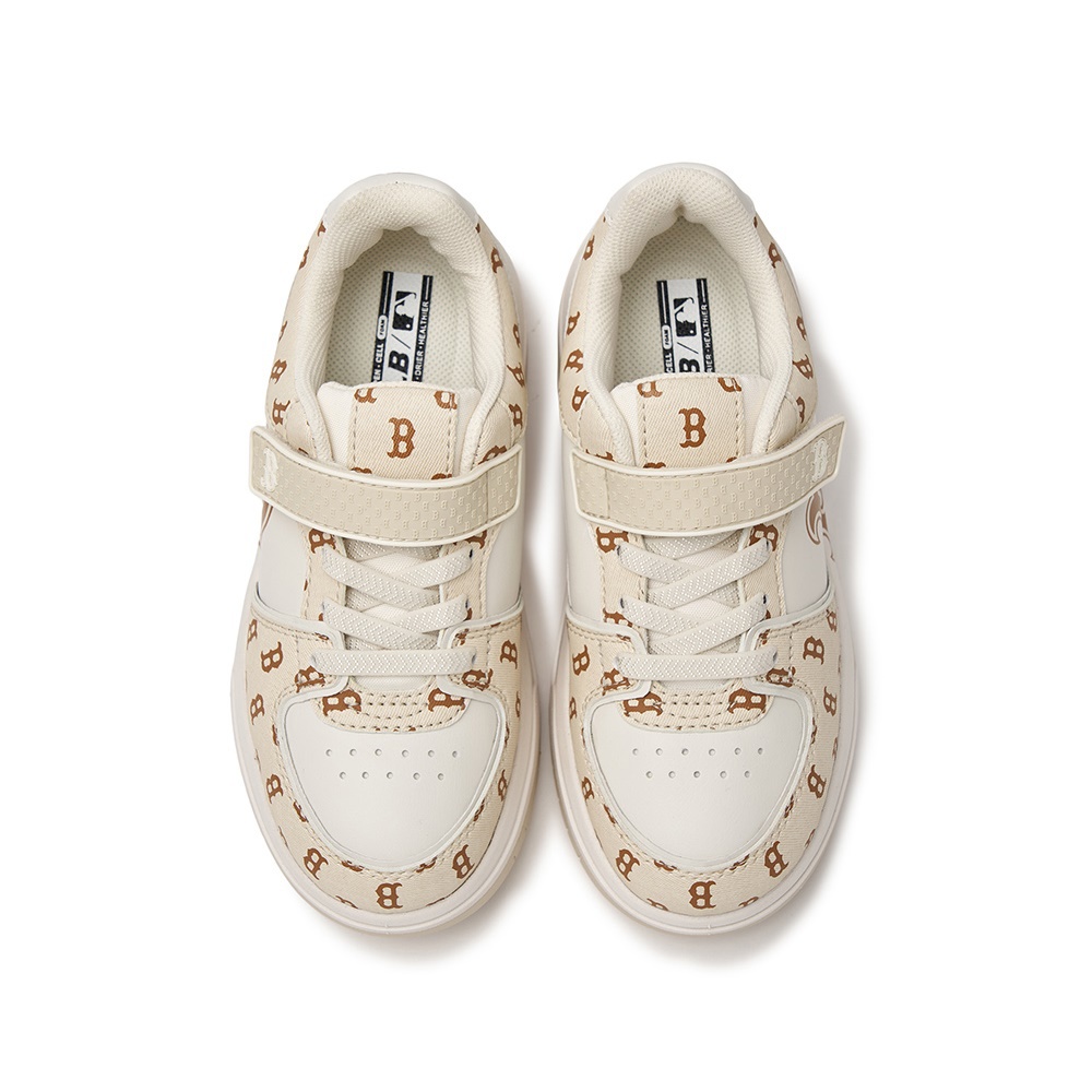 MLB KIDS 牛仔丹寧Monogram老爹鞋 學長鞋 童鞋 Chunky Liner 波士頓紅襪隊 (7ASXLM44N-43CRD)