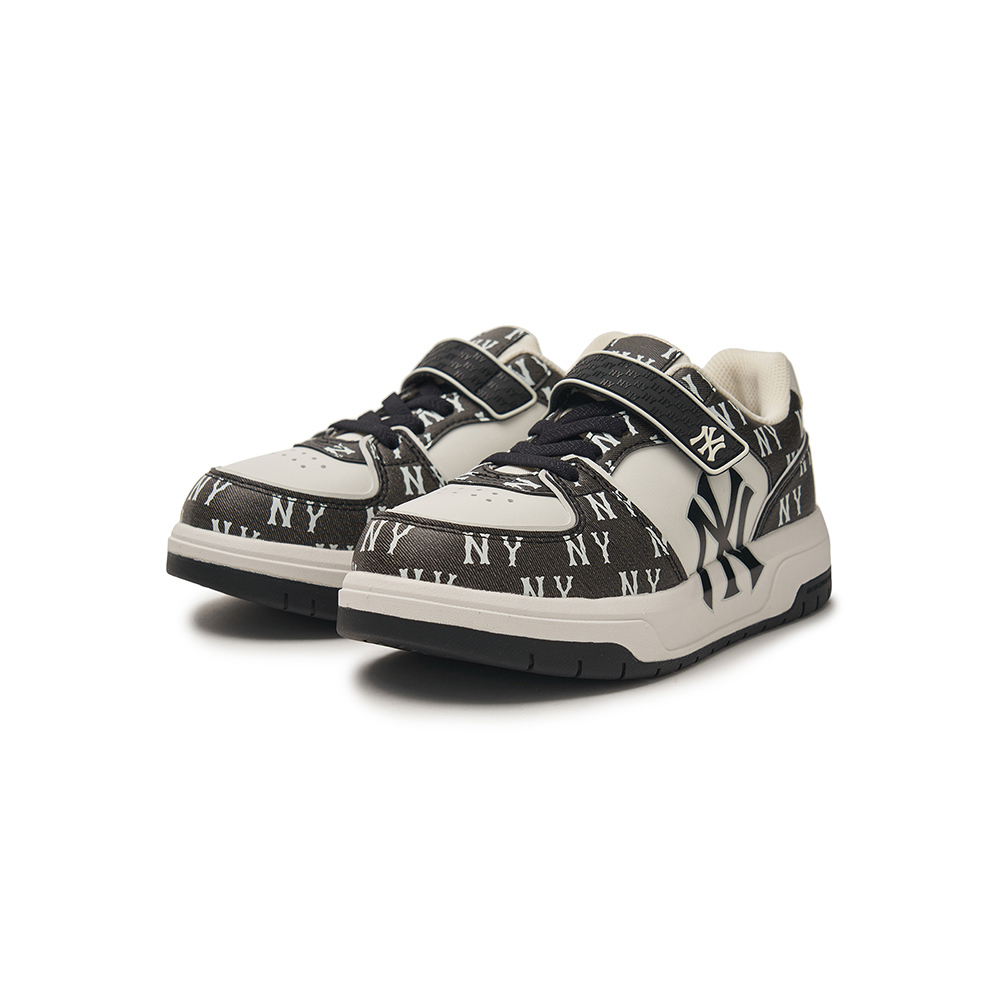 MLB KIDS 牛仔丹寧Monogram老爹鞋 學長鞋 童鞋 Chunky Liner 紐約洋基隊 (7ASXLM44N-50BKS)