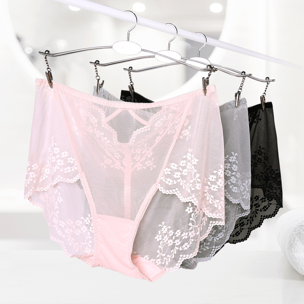 【裸膚蕾絲】中腰輕著蕾絲內褲 FREE 3色 C60130