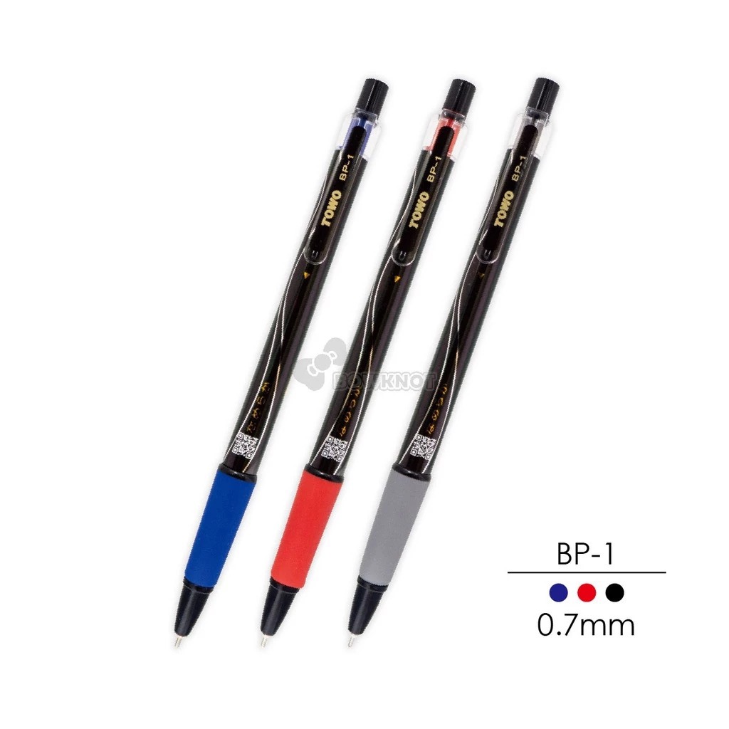 東文TOWO BP-1黑珍珠中油筆(24入)-藍/紅/黑