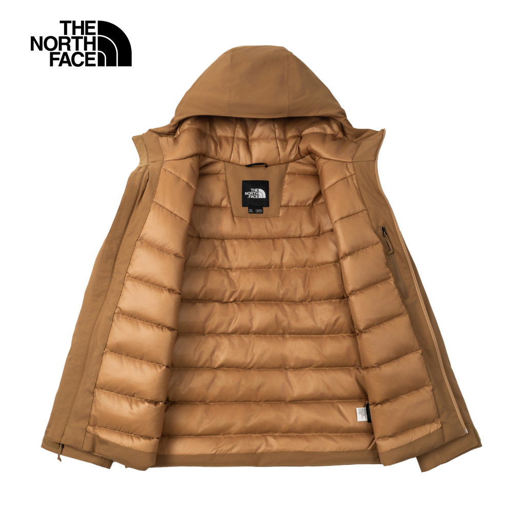 The North Face北面男款棕色DryVent防水透氣連帽羽絨外套｜83UM173 600蓬鬆度