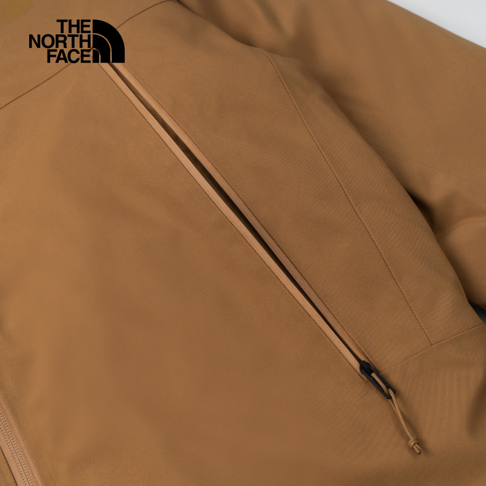 The North Face北面男款棕色DryVent防水透氣連帽羽絨外套｜83UM173 600蓬鬆度