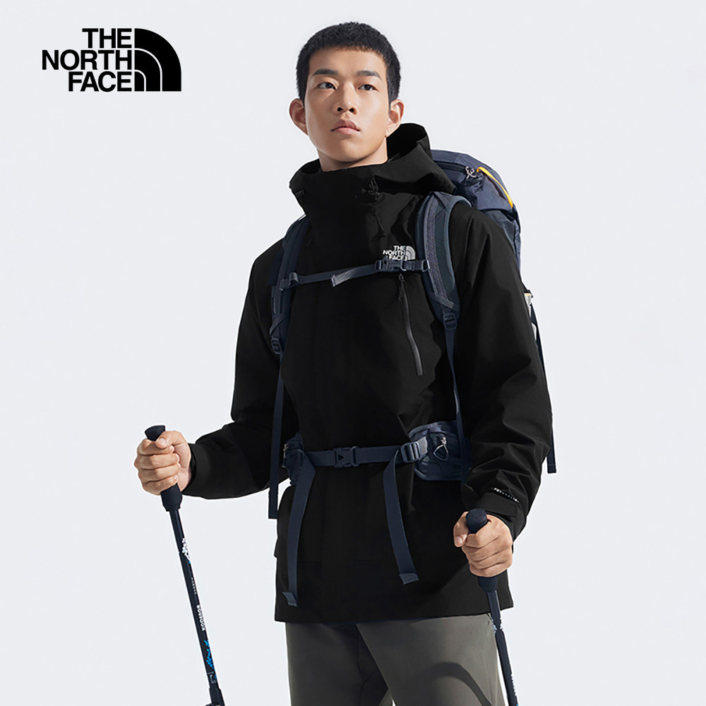 The North Face北面男款黑色FUTURELIGHT防水透氣連帽羽絨內裡三合一外套｜89ZMJK3