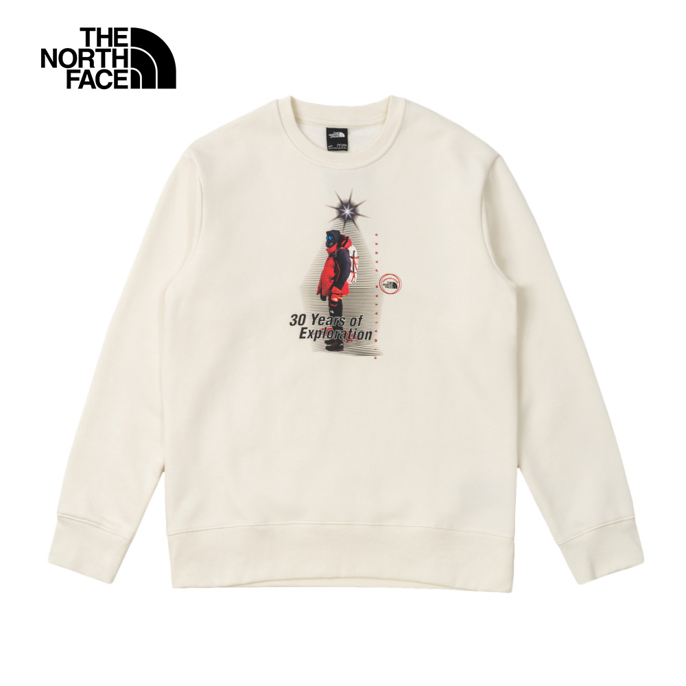 【10/27 00點限時搶購】The North Face北面男款米白色舒適保暖胸前趣味品牌
