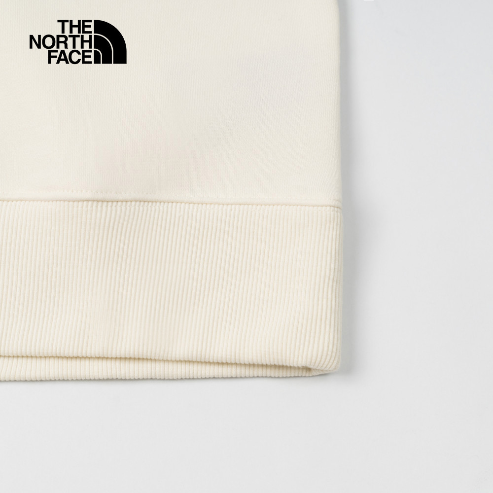 【10/27 00點限時搶購】The North Face北面男款米白色舒適保暖胸前趣味品牌印花長袖大學T｜8ATEQLI