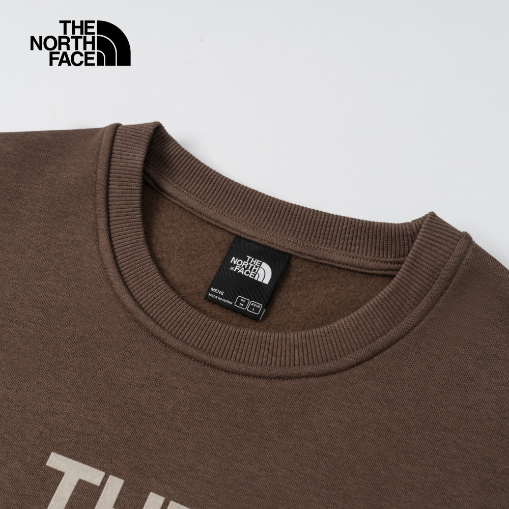 【10/24 12點週末限定】The North Face北面男款棕色舒適保暖大尺寸品牌印花長袖大學T｜8ATF1OI