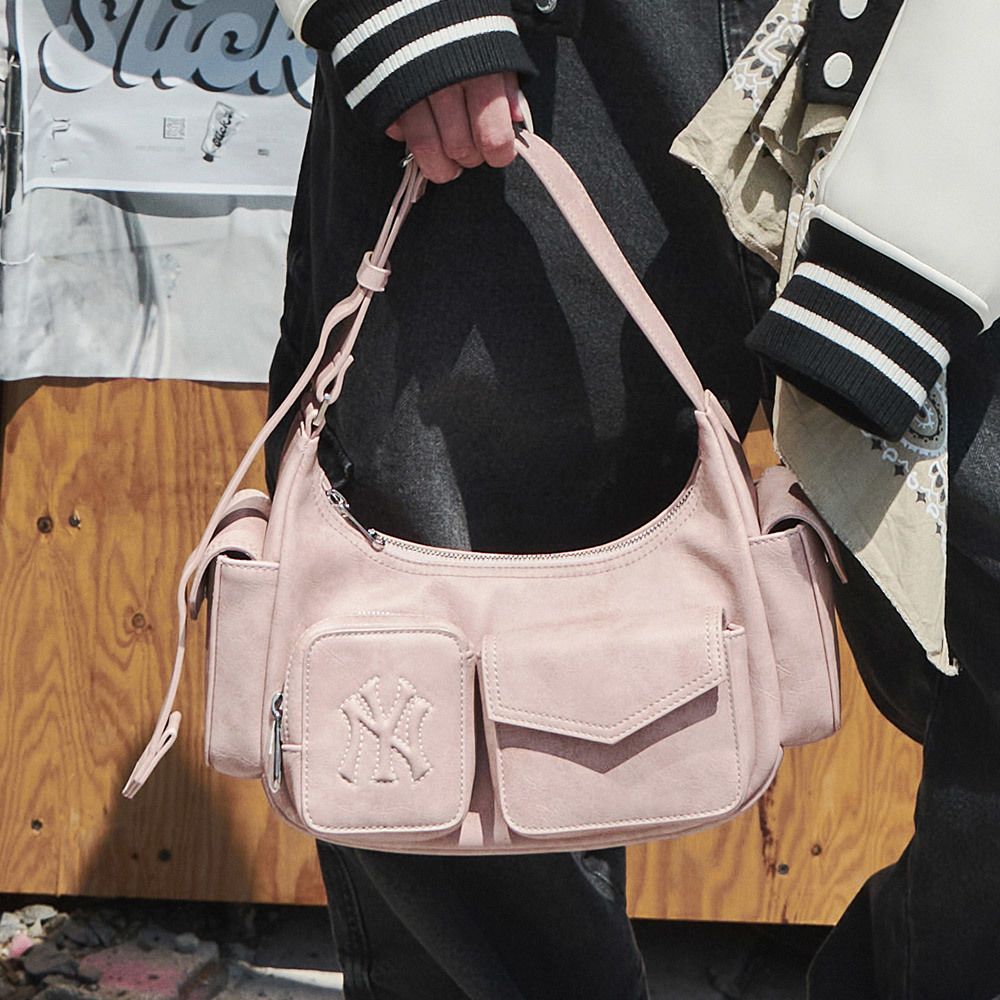 MLB Korea MLB 腋下包 肩背包 紐約洋基隊 (3ABQBV25N-50PKS)｜疾風旗艦店