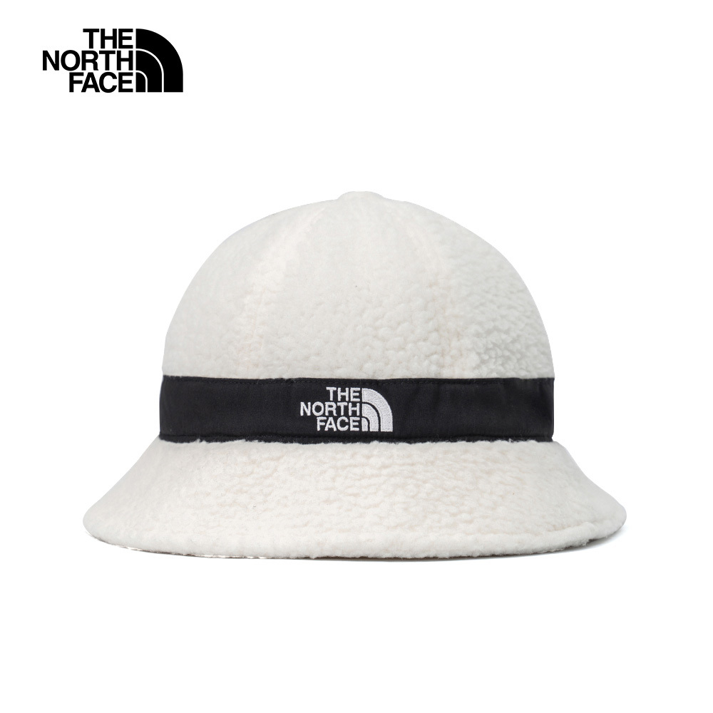 The North Face北面男女款米白色舒適保暖抓絨漁夫帽｜8882QLI