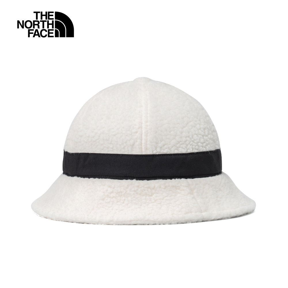 The North Face北面男女款米白色舒適保暖抓絨漁夫帽｜8882QLI