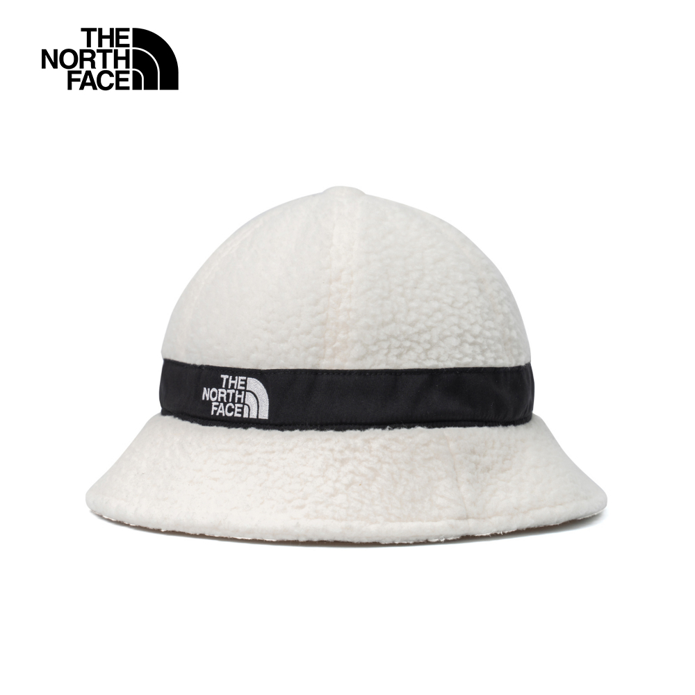 The North Face北面男女款米白色舒適保暖抓絨漁夫帽｜8882QLI