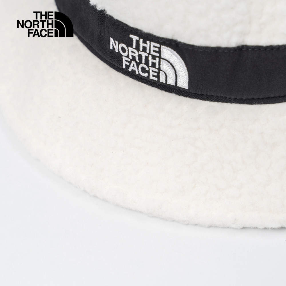 The North Face北面男女款米白色舒適保暖抓絨漁夫帽｜8882QLI