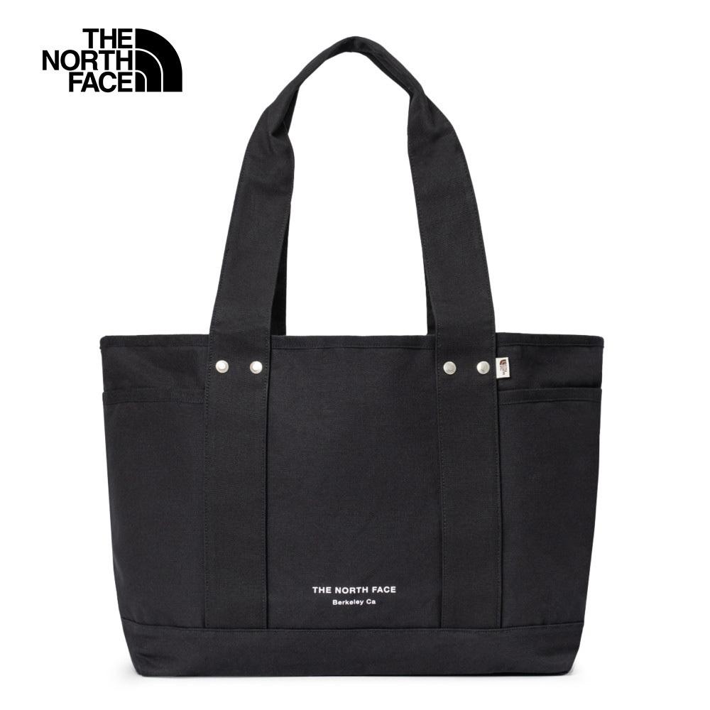 【10/24 12點週末限定】The North Face北面男女款黑色大容量LOGO帆布休閒托特包｜88TNJK3