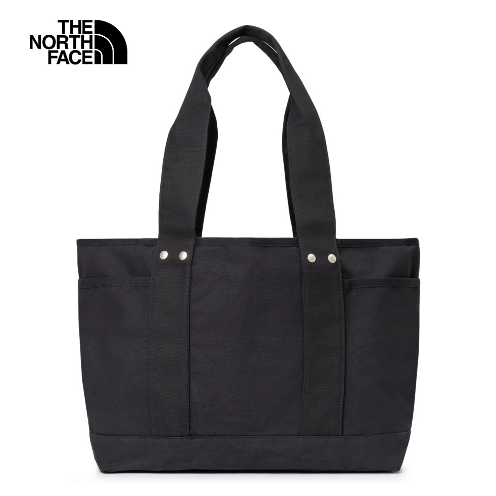 【10/24 12點週末限定】The North Face北面男女款黑色大容量LOGO帆布休閒托特包｜88TNJK3