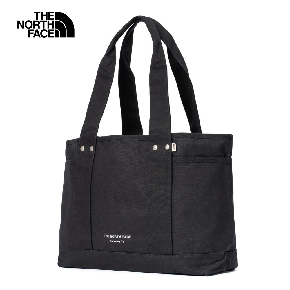 【10/24 12點週末限定】The North Face北面男女款黑色大容量LOGO帆布休閒托特包｜88TNJK3
