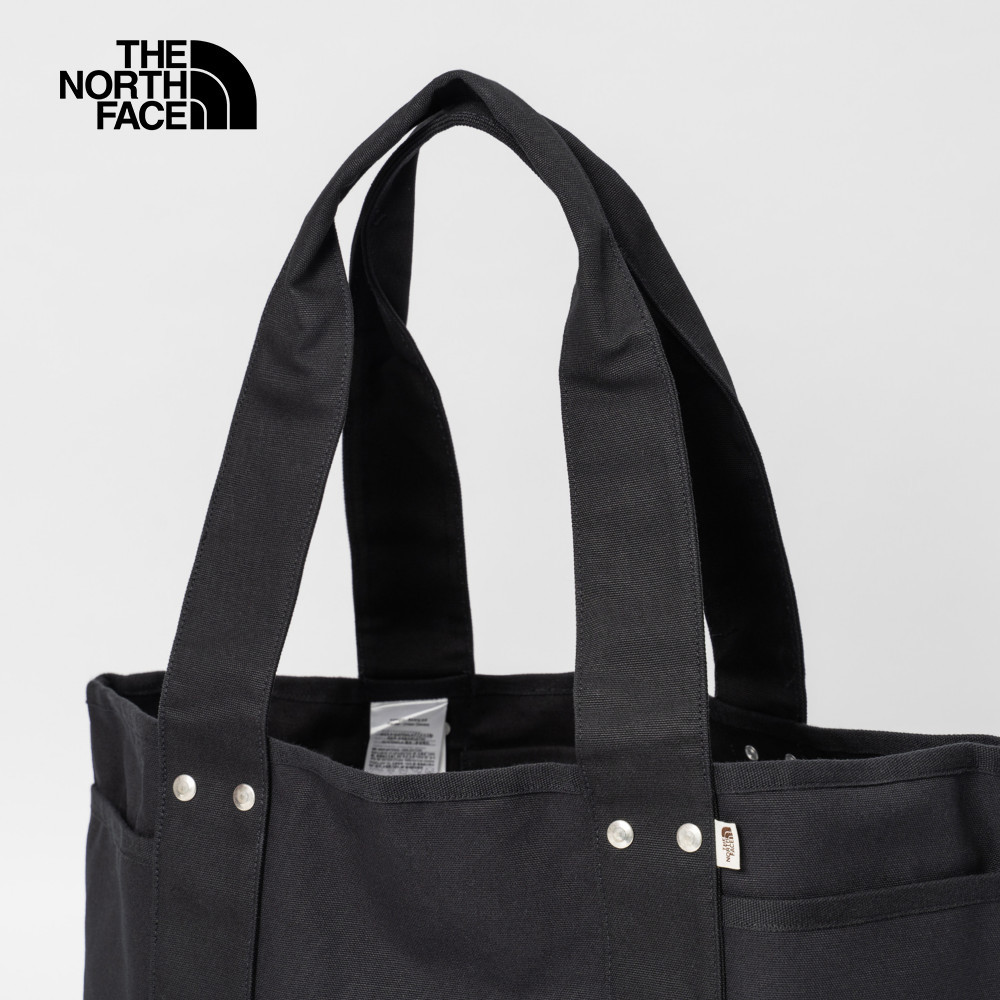 【10/24 12點週末限定】The North Face北面男女款黑色大容量LOGO帆布休閒托特包｜88TNJK3