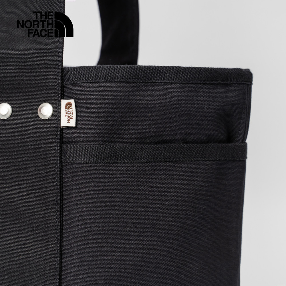 【10/24 12點週末限定】The North Face北面男女款黑色大容量LOGO帆布休閒托特包｜88TNJK3