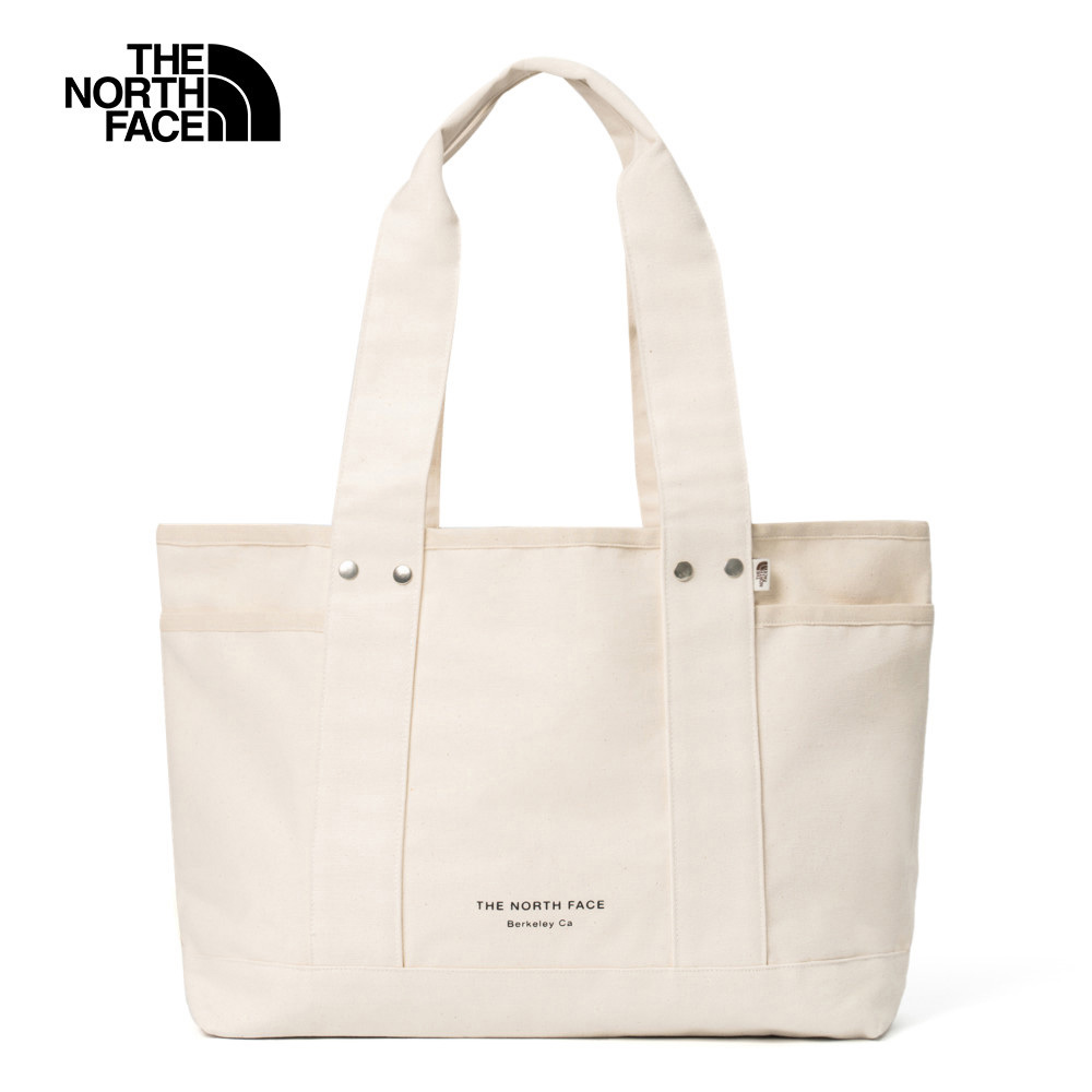 【10/25 00點週末限定】The North Face北面男女款白色大容量LOGO帆布休閒托特包｜88TNLE7