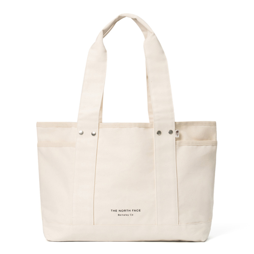 【10/25 00點週末限定】The North Face北面男女款白色大容量LOGO帆布休閒托特包｜88TNLE7